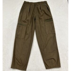 Cotler Cargo Pants Mens 33 Brown Pleated Multi Pocket Utility Streetwear Vintage